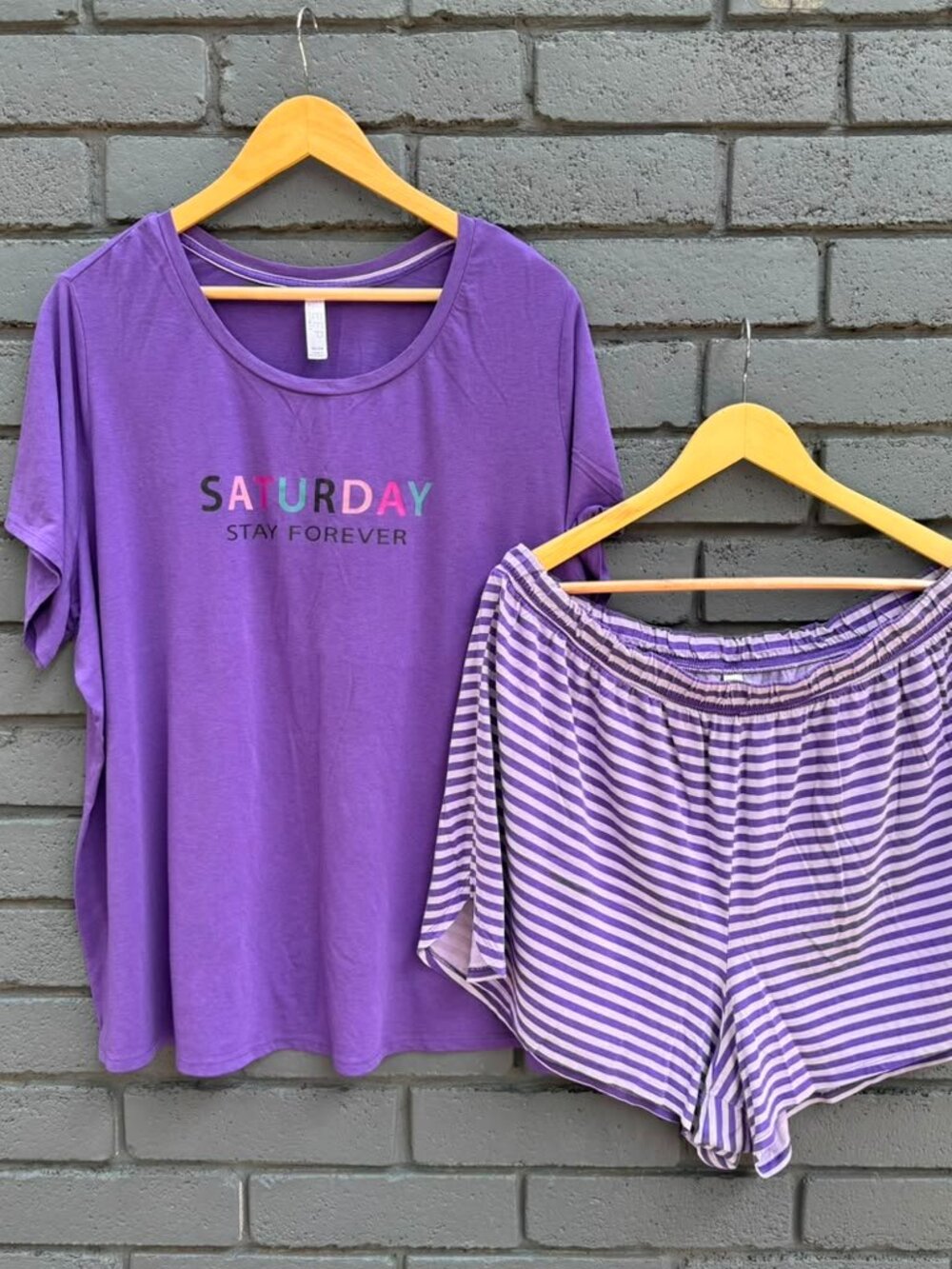 Sleep By Cacique 2 Piece Pajama Set Short T Shirt 22/24 Women Striped Loungewear